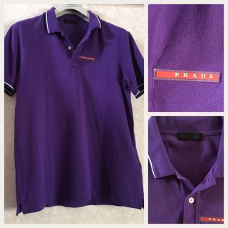 プラダ(PRADA)のプラダスポーツ メンズ ポロシャツ XL 紫 パープル 美品 PRADA(ポロシャツ)