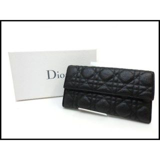 クリスチャンディオール(Christian Dior)のＣ Dior レディ ディオール カナージュ ステッチ 長財布 黒(財布)