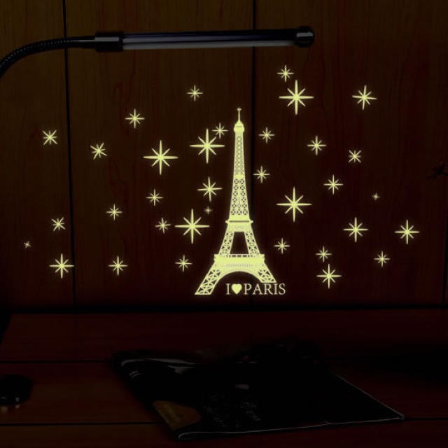 ウォールステッカー エッフェル塔 星 蛍光シール 暗闇で光る パリ タワー 蓄光の通販 By 41ウォールステッカー ラクマ