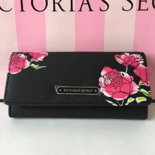 ヴィクトリアズシークレット(Victoria's Secret)のビクシー 財布 長財布 花柄 フラワー 黒 ヴィクトリアシークレット ブラック(財布)