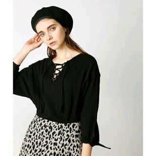 マウジー(moussy)の今期マウジー♡LACE UP RIBBON TOP(カットソー(長袖/七分))