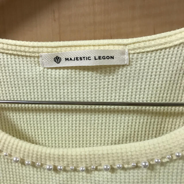 MAJESTIC LEGON(マジェスティックレゴン)のマジェスティックレゴン パール シフォン袖カットソー レディースのトップス(カットソー(半袖/袖なし))の商品写真