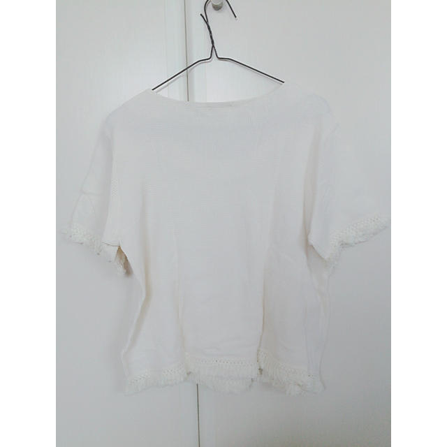 GU(ジーユー)のフリンジ白Tシャツ♡ レディースのトップス(Tシャツ(半袖/袖なし))の商品写真