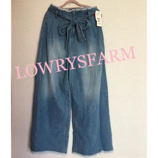 ローリーズファーム(LOWRYS FARM)のLOWRYSFARMリボン付きワイドパンツ新品未使用(バギーパンツ)