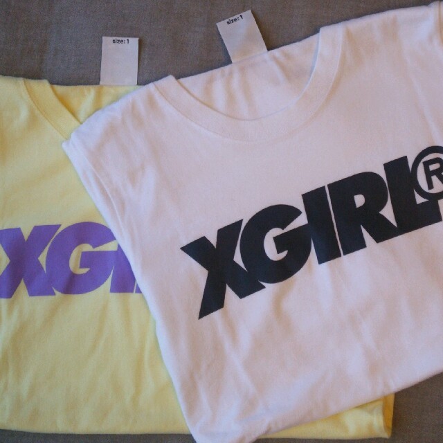 X-girl(エックスガール)の☆X-girl☆S/S T-shirt ホワイト×ブラック レディースのトップス(Tシャツ(半袖/袖なし))の商品写真