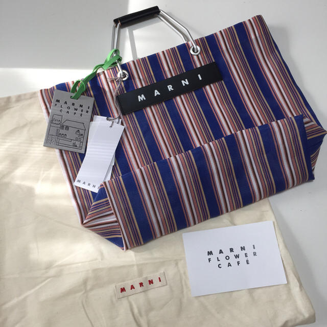 取扱店Marni - 完売品 マルニフラワーカフェ限定 ストライプバッグ ...