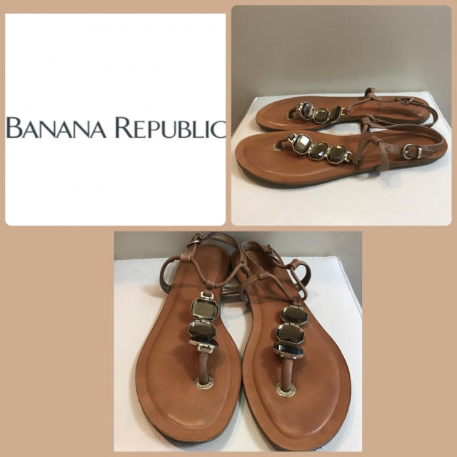 Banana Republic(バナナリパブリック)のバナナリパブリックバナナレザー×ビジュー サンダル♡ レディースの靴/シューズ(サンダル)の商品写真