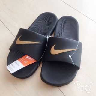 ナイキ(NIKE)の新品未使用 NIKEナイキビックロゴサンダル 黒ゴールド 29(サンダル)