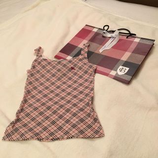 バーバリー(BURBERRY)のバーバリー柄ピンクチェックタンクトップ(タンクトップ)