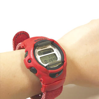 ベビージー(Baby-G)のCASIO Baby-G 赤 腕時計 デジタル ナイロンベルト(腕時計)