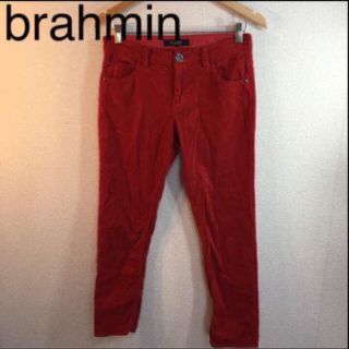 ブラーミン(BRAHMIN)のbrahminブラーミンレッドカラーパンツ☆美品☆38(クロップドパンツ)