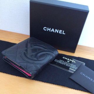 シャネル(CHANEL)のお取置き♡カンボンライン 黒×ピンク(財布)