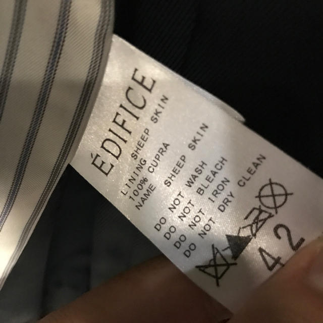 EDIFICE(エディフィス)のEDIFICE ラムレザー シングルライダースジャケット 定価50,000円 メンズのジャケット/アウター(ライダースジャケット)の商品写真