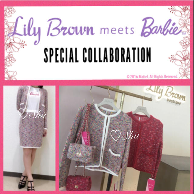 Barbie(バービー)のBarbieコラボセット❤️リリーブラウンカラフルツイードニットカーデ＆スカート レディースのレディース その他(セット/コーデ)の商品写真