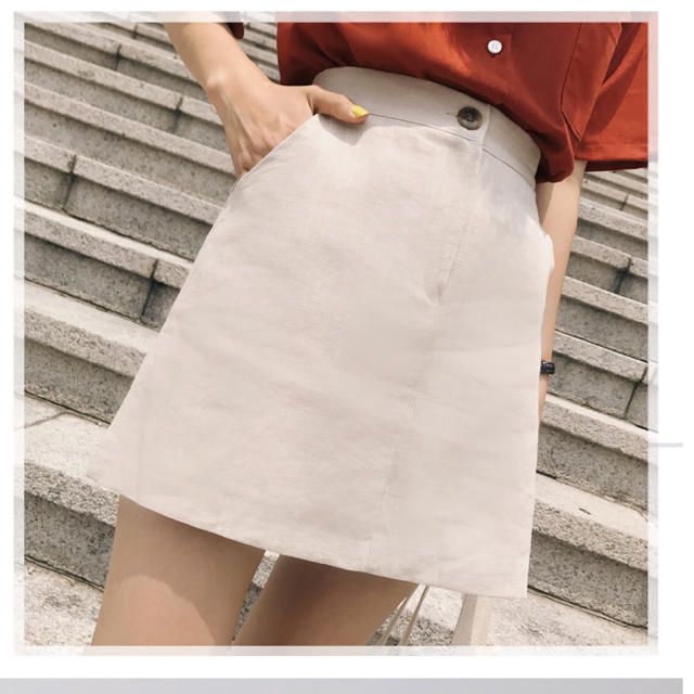 GOGOSING(ゴゴシング)の韓国 リネンスカート レディースのスカート(ひざ丈スカート)の商品写真