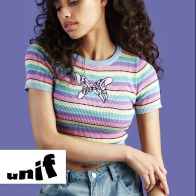 間違いない可愛さ♡UNIF 新品 パステルボーダーTシャツ