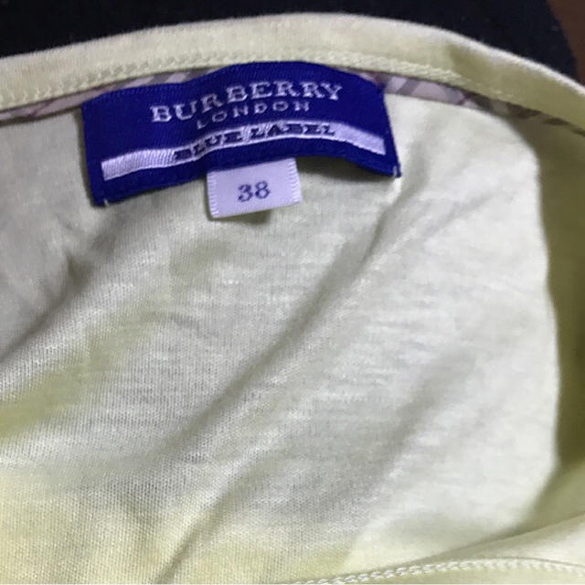 BURBERRY(バーバリー)のバーバリーブルーレーベル イエロー 五分袖 チェック柄フリル付き レディースのトップス(シャツ/ブラウス(半袖/袖なし))の商品写真