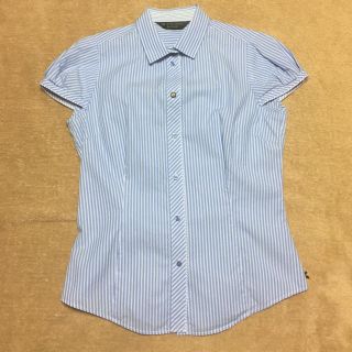 ポールスミス(Paul Smith)のPaulSmith ブルーのストライプブラウス(シャツ/ブラウス(半袖/袖なし))