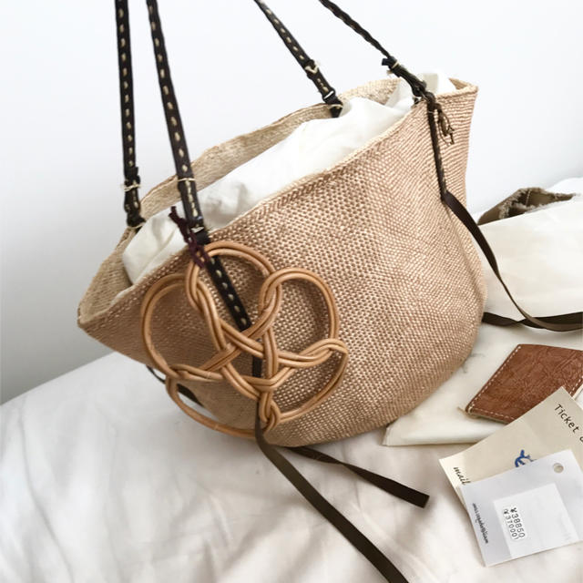 日本公式店 EBAGOS エバゴス 籠 かご かごバッグ ラフィア? 財布