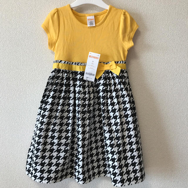 GYMBOREE(ジンボリー)の新品！4T ジンボリー✨千鳥格子 ワンピース 半袖 イエロー GAP メゾピアノ キッズ/ベビー/マタニティのキッズ服女の子用(90cm~)(ワンピース)の商品写真