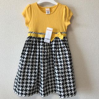 ジンボリー(GYMBOREE)の新品！4T ジンボリー✨千鳥格子 ワンピース 半袖 イエロー GAP メゾピアノ(ワンピース)