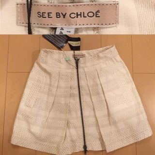 シーバイクロエ(SEE BY CHLOE)の新品未使用★SEE by CHLOE シーバイクロエ 前ジップ スカート(ひざ丈スカート)