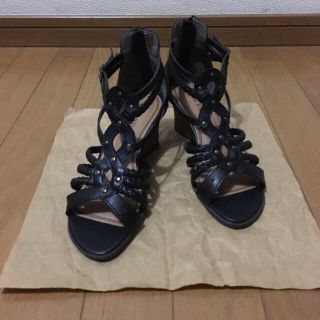 サンダル★美品★編み込み★ブラック★靴★(サンダル)