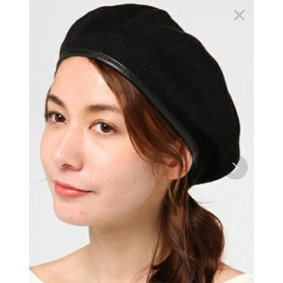 アナザーエディション(ANOTHER EDITION)のサマーベレー ベレー帽 ブラック 美品(ハンチング/ベレー帽)