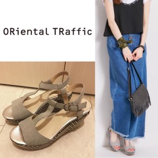 オリエンタルトラフィック(ORiental TRaffic)の未使用☆オリエンタルトラフィック☆柄ウェッジソールサンダル(サンダル)