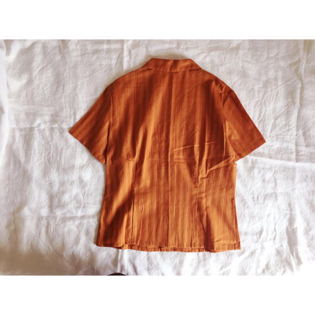 🍊総刺繍のオレンジ開襟シャツ🍊 レディースのトップス(シャツ/ブラウス(半袖/袖なし))の商品写真