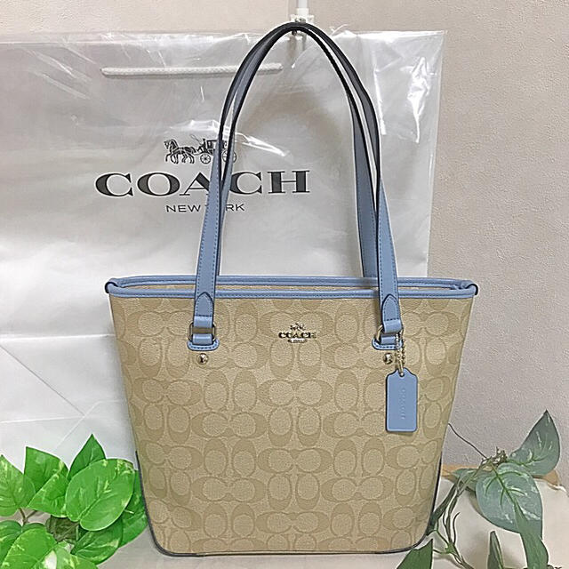 ♡新品未使用COACHラグジュアリー シグネチャーPVC×レザー トートバック♡