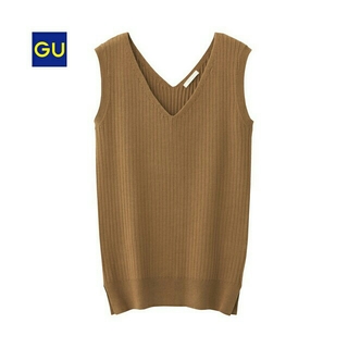 ジーユー(GU)のGU  リブVネックセーター(Tシャツ(半袖/袖なし))