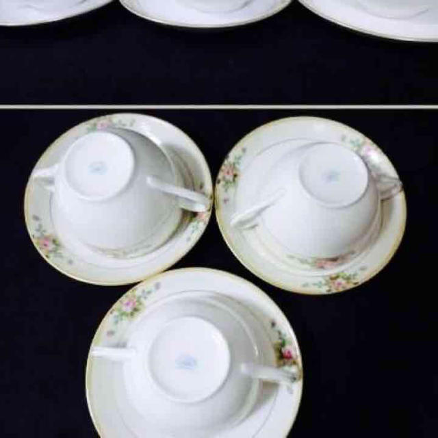 Noritake(ノリタケ)の1912手塗りオールドノリタケカップ＆ソーサー3客8点セット エンタメ/ホビーの美術品/アンティーク(陶芸)の商品写真