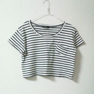 ページボーイ(PAGEBOY)のショート丈 ボーダー(Tシャツ(半袖/袖なし))