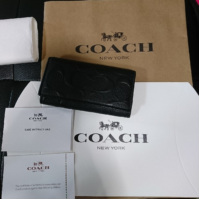 COACH(コーチ)の【新品】 コーチ メンズ キーケース クロスグレインレザー 8/10迄お値下げ メンズのファッション小物(キーケース)の商品写真