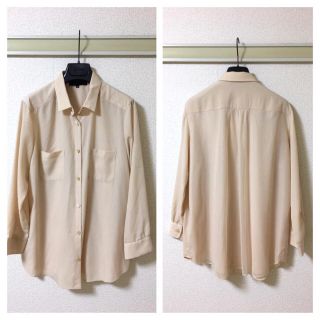 アンタイトル(UNTITLED)の◆美品◆アンタイトル◆ブラウス シャツ レイヤー チュール ピンクベージュ XL(シャツ/ブラウス(長袖/七分))