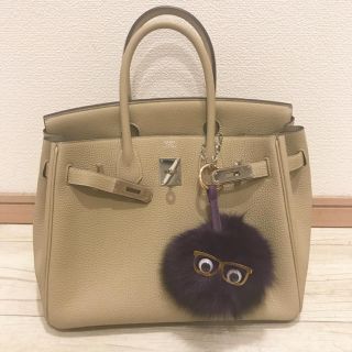 フェンディ(FENDI)の蝶々さま専用💖新品未使用🍁ファーチャーム🍁パープル(バッグチャーム)