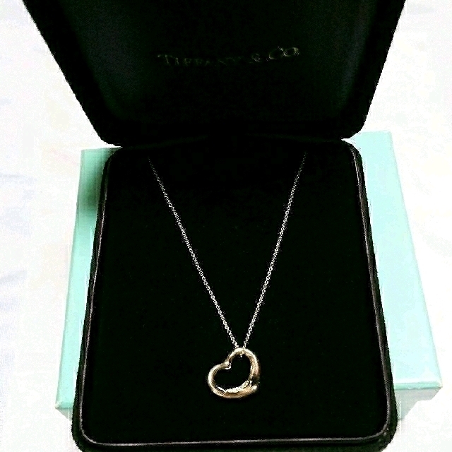 Tiffany & Co.(ティファニー)のプラチナ ダイヤ ティファニー オープンハート ネックレス TIFFANY レディースのアクセサリー(ネックレス)の商品写真