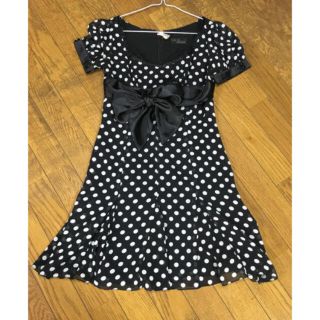 セシルマクビー(CECIL McBEE)の※美品※ ドット柄 ひざ丈 ワンピース CECIL McBEE(ひざ丈ワンピース)