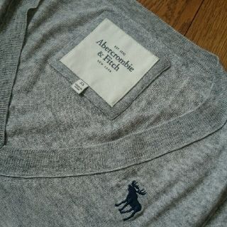 アバクロンビーアンドフィッチ(Abercrombie&Fitch)のアバクロンビー&フィッチ グレー 薄手Vネックニット XS Mの方も♪(ニット/セーター)