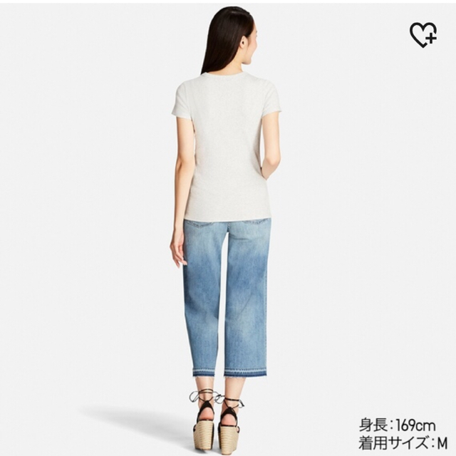 UNIQLO(ユニクロ)のリブT ブルー レディースのトップス(Tシャツ(半袖/袖なし))の商品写真