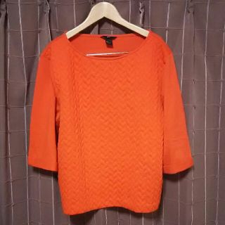 エイチアンドエム(H&M)の☆H&M オレンジカラートップス☆(カットソー(長袖/七分))