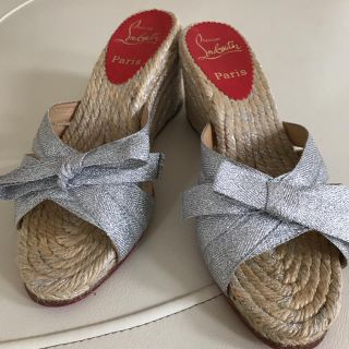 クリスチャンルブタン(Christian Louboutin)のクリスチャンルブタン リボン ウェッジサンダル エスパドリーユ 22.5センチ(サンダル)