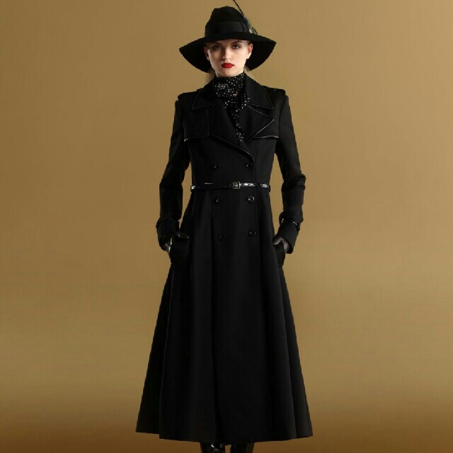 保証書付】 G - GUCCI グッチ 黒 貴重 牛革パイピング ロング コート