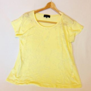 アンタイトル(UNTITLED)の美品☆アンタイトル黄色カットソーゆったり (カットソー(半袖/袖なし))