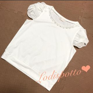 ロディスポット(LODISPOTTO)のロディスポット♡ビジューシフォン袖カットソー(カットソー(半袖/袖なし))