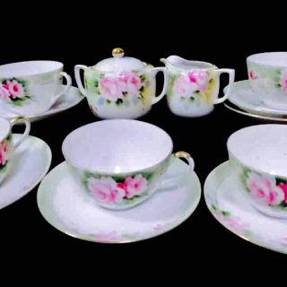 ノリタケ(Noritake)の1912手塗りオールドノリタケカップ＆ソーサー5客＆他12点セット(陶芸)