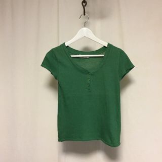 ローズバッド(ROSE BUD)のROSE BUD コットン無地ボタンTシャツ(Tシャツ(半袖/袖なし))