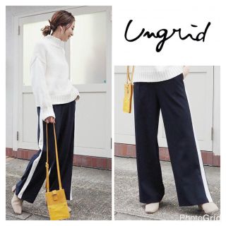 アングリッド(Ungrid)の【新品】Ungrid 今季 スリットラインパンツ アングリッド ワイドパンツ(カジュアルパンツ)