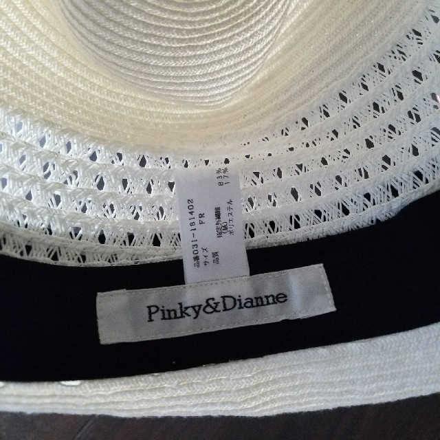Pinky&Dianne(ピンキーアンドダイアン)のストローハット 白 レディースの帽子(麦わら帽子/ストローハット)の商品写真